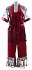 3 Piece Satin Mesh Lounge Set - Red/Pink