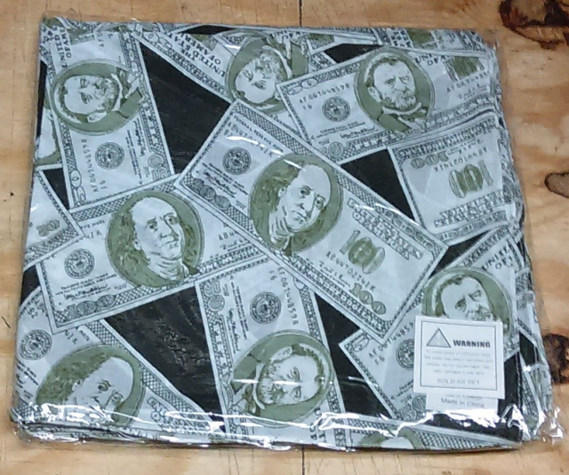 Dollar print bandana 1 dozen