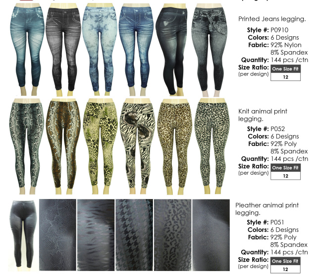 144 Pcs Girls Jeans Look Leggings