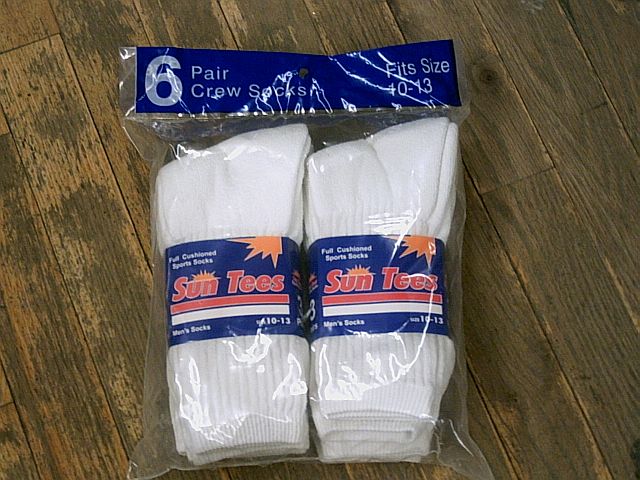 BOX DEAL  of  White Crew Sports  Socks